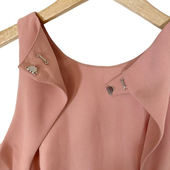 DESSY COLLECTION Diamond Cutout Back Trumpet Gown in Desert Rose - Picture 6 of 10